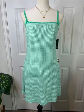 Wild Fable - Mint Green Checkered Slip Dress Size M